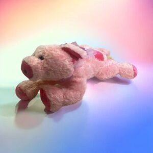 Walmart Pink Pig Plush Embroidered Heart Stuffed Animal Bean Bag Toy